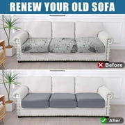 Smiry Waterproof Couch Cushion Covers, Stretch Sofa Seat Cushion Slipcovers,Elastic Furniture Protector for Pets And Kid(Small, Gray)