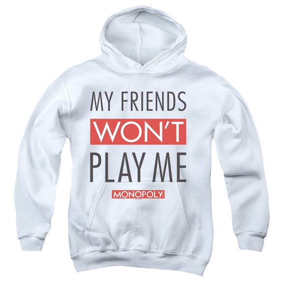 Monopoly My Friends Youth Pullover Hoodie Sweatshirt White