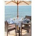thumbnail image 3 of Outdoor Tablecloth with Umbrella Hole for Patio/Picnic/Party/Camping, Blue Conch Coastal Waterproof Table Cloth Square Cover Washable, Summer Beach Coral Starfish Shell (60"x 60"), 3 of 9