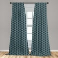thumbnail image 5 of Ambesonne Quatrefoil Curtains, Antique Shaped Lines, Pair of 28"x95", Slate Blue and Pale Blue, 5 of 5