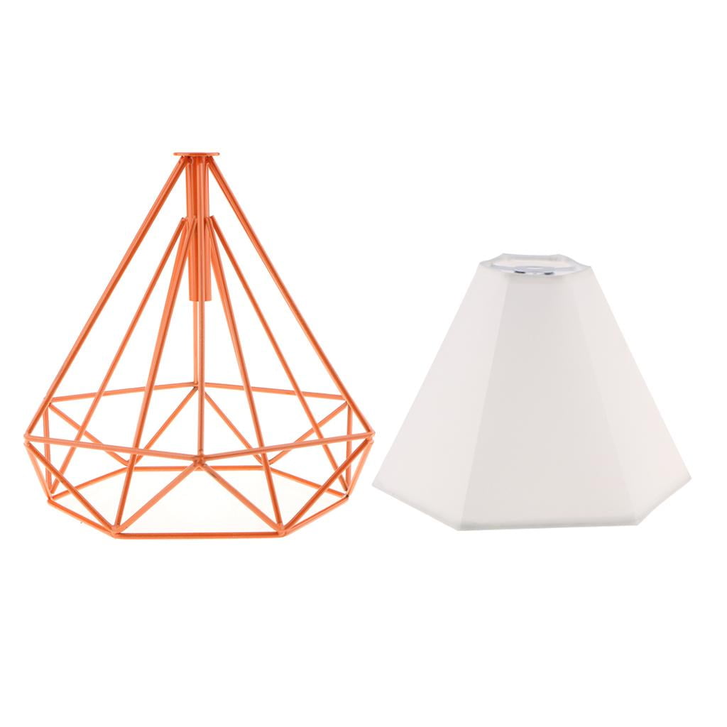 EHJRE Fabric Lampshade Chandelier -jourss Cage Luminaire Luminaire , Type 1 - Orange, as Described