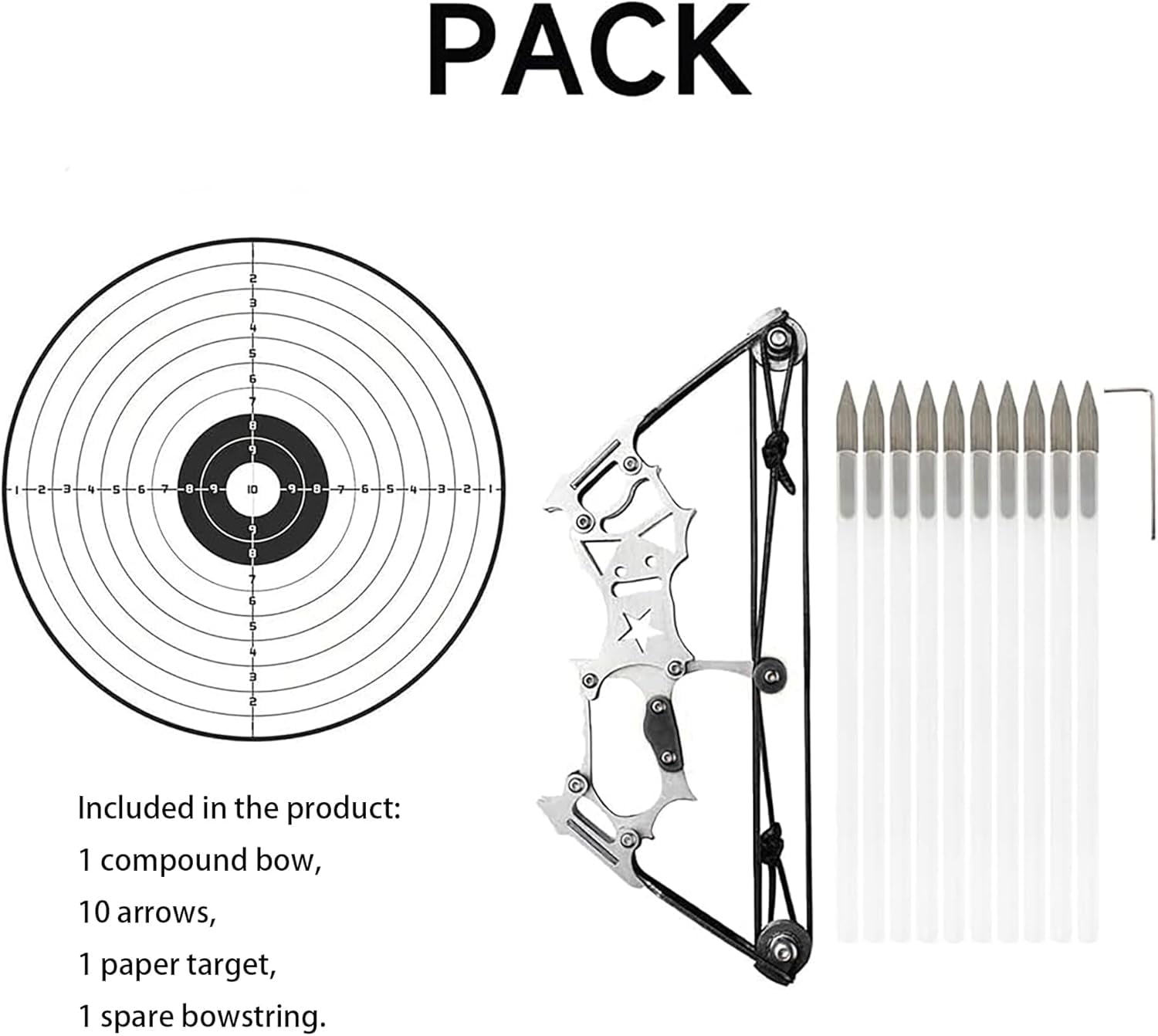 Archery Bow Set Left and Right Hand Compound Bow Hunting Bow Metal Material Catapult RH/LH for Practice Archery