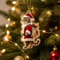 thumbnail image 6 of 2026 Christmas Home Party Decoration Christmas Flat Acrylic Ornaments Cute Mini Hanging Pendants Xmas Tree Decorations Car Interior Rearview Mirror Hanging Decor Festive Small Gift For Holiday, 6 of 7