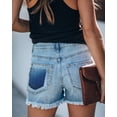 thumbnail image 4 of ONLYSHE Women's Casual Distressed Denim Shorts with Frayed Hem and Pockets, 4 of 6