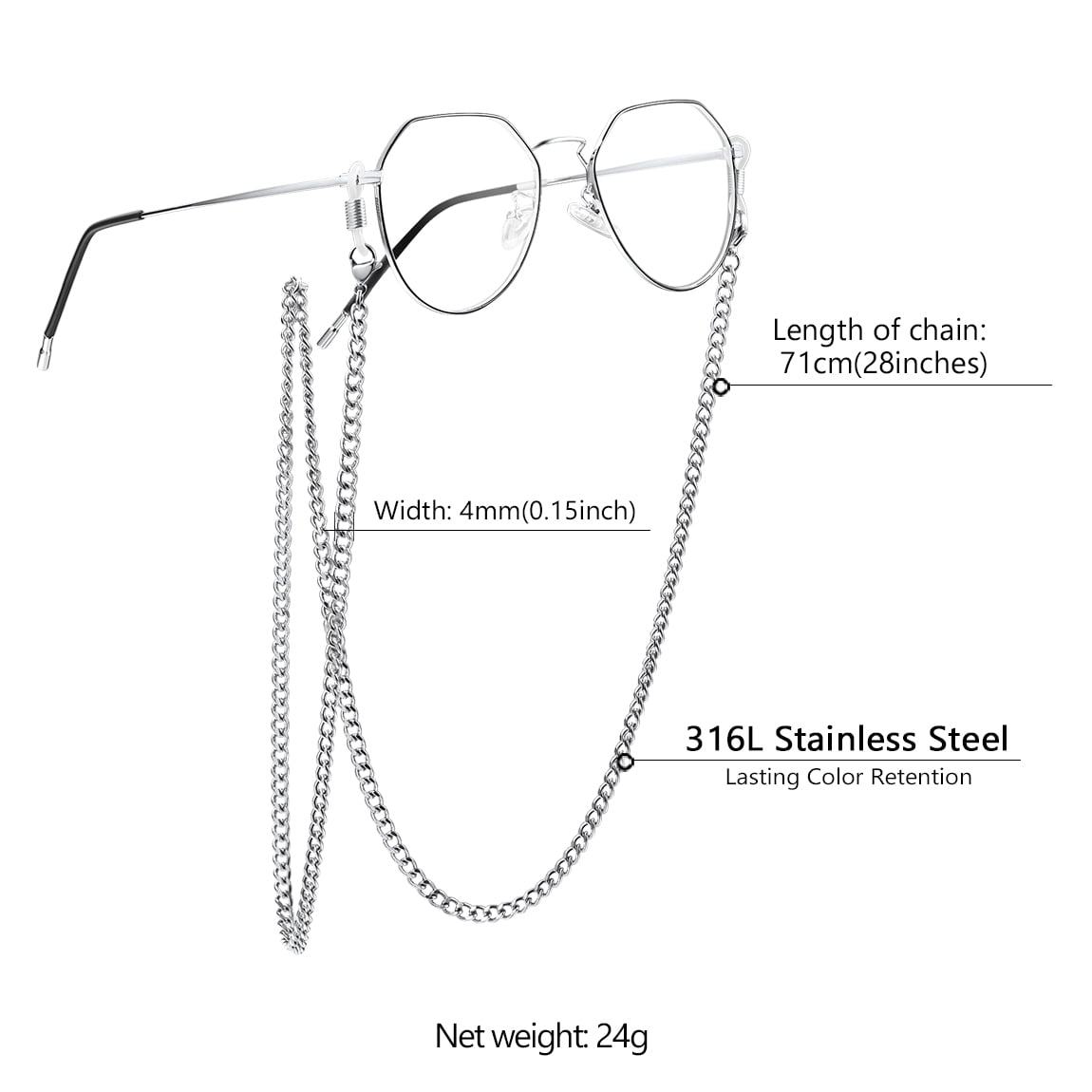 ChainsProMax Men Thick Necklace Chain 20inch Big Gold Chain Stainless Steel Gold Necklace