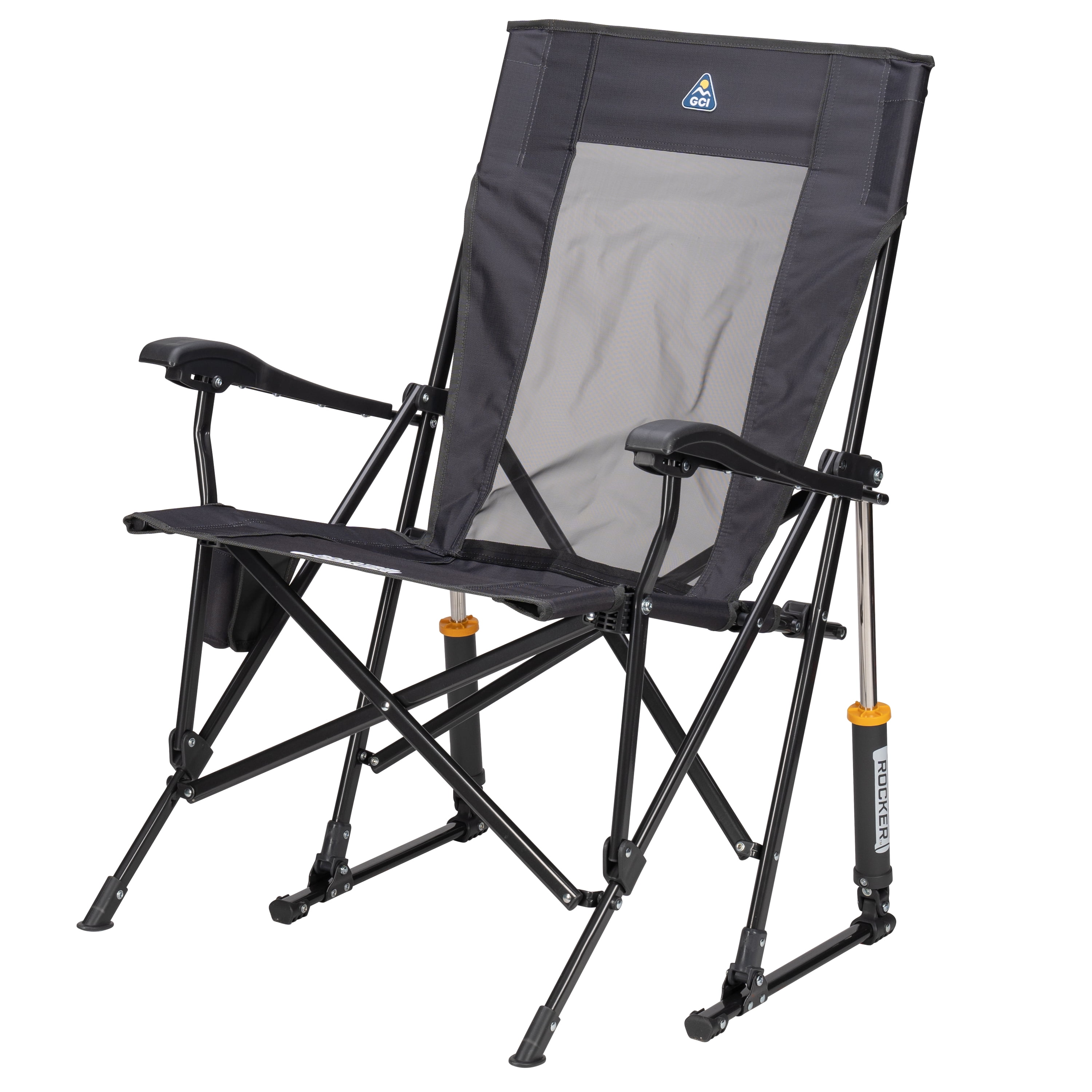 GCI Outdoor RoadTrip Rocker Foldable Rocking Camp Chair, Blue