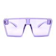 thumbnail image 2 of Womens Flat Top Square Shield Oversize Plastic Sunglasses Purple, 2 of 4