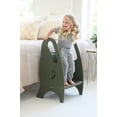 thumbnail image 2 of Little Partners 3-in-1 Growing Step Stool Toddler Tower Helper Step Stool, Wooden Toddler Standing Stool for Bathroom or Kitchen, Anti-Slip Feet, Built-in Safety Hand Rails Up to 200 lbs - Olive Green, 2 of 9