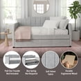 thumbnail image 2 of Hillsdale Nadia Channel Stitch Upholstered Twin Daybed with Trundle, Gray, 2 of 14