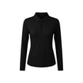 thumbnail image 4 of ClodeEU Women's UPF 50+ Sun Protection Long Sleeve Half Zip Top with Notch Collar ,Lightweight Athletic Hiking Shirt Black,Womens Plus S, 4 of 5