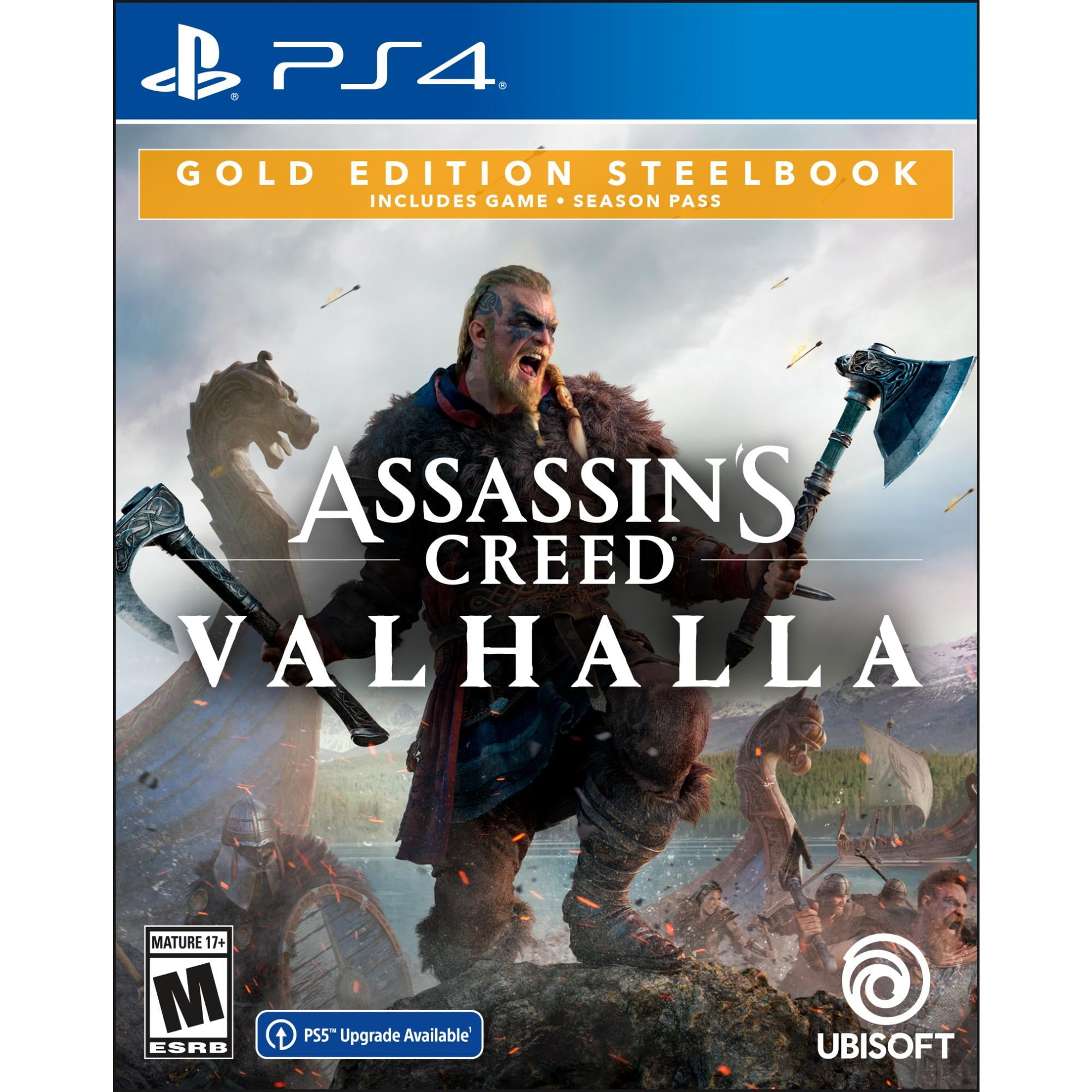 Assassin’s Creed Valhalla PlayStation 4 Gold Steelbook Edition with free upgrade to the digital