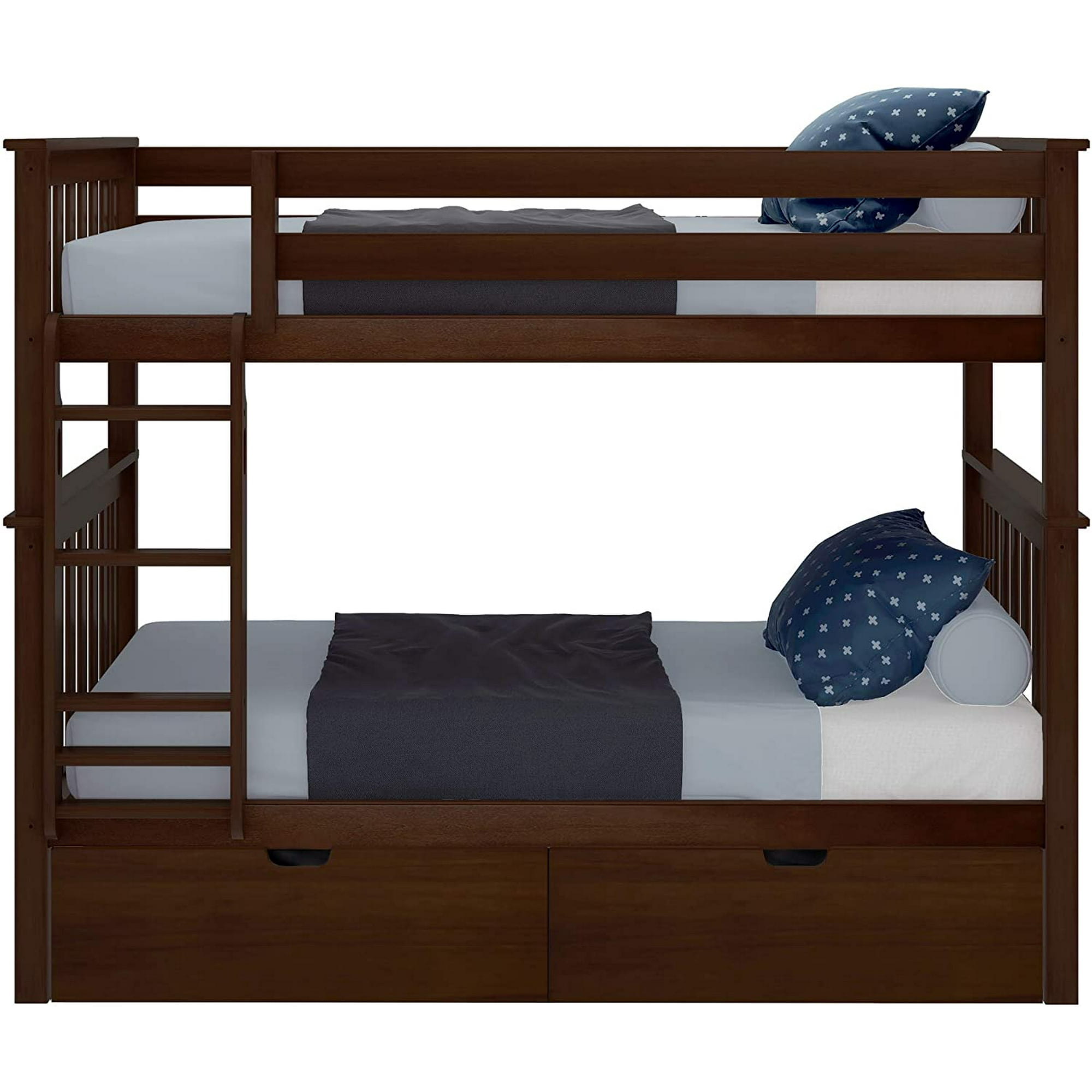Bedsmart Solid Wood Full Size Bed With, Chadwick Twin Full Bunk Bed With Trundle