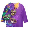 thumbnail image 5 of Spazoro Kids Child Girls Casual T-Shirts Tee, Fashion Crew Neck 3/4 Sleeve Summer Mardi Gras Print Loose Tops Trousers for Girls Multicolor Size 3-4 T, 5 of 5