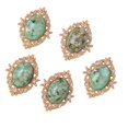 thumbnail image 4 of Botones Ovalados Con Lentejuelas Baoblaze 5 Piezas Verde Aleación de cristal Flatback, 4 of 8