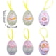 thumbnail image 2 of Paquete de 6 huevos de Pascua colgantes para pintar, 6 x 4 cm, con un cálido adorno campestre con conejito, ideal para decorar el árbol de Pascua, fiestas, cumpleaños, hogar y jardín., 2 of 6