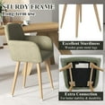 thumbnail image 6 of CRXX Furry Desk Chair Set of 1, Corduroy Fabric Vanity Chair for Makeup with Hollow Backrest, Comfy Armchair Wood Frame with Strudy Metal Legs, Dark Green, 6 of 10
