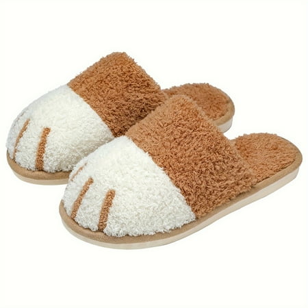 

Adorable Cartoon Patterned Plush Slippers - Soft Memory Foam Cozy Closed Toe Warm Winter Shoes for Indoor Use - All-Season Comfortable Flat Floor Slippers