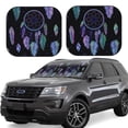 thumbnail image 2 of Uemuo Dreamcatcher With Colorful Feathers Printed 2 PCS Car Windshield Sun Shade, Auto Sun Heat and UV Rays Blocker, Foldable Automotive Front Window Sunshade Protector, 2 of 7