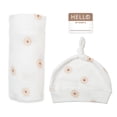 thumbnail image 1 of Lulujo Baby Hello World Newborn Bamboo Hat and Swaddle Blanket Set, 1 of 4