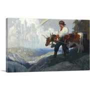 ARTCANVAS The Pioneer And The Vision 1918 Canvas Art Print by Newell Convers Wyeth - Size 12 x 8 0.75 Deep