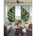 thumbnail image 6 of Green Botanical Blackout Curtains for Bedroom Living Room Darkening Curtains 63 Inches Long Vintage Palm Leaves Tropical Window Curtain 2 Panels Set Insulated Window Treatment Grommet Drapes 42"x63", 6 of 9