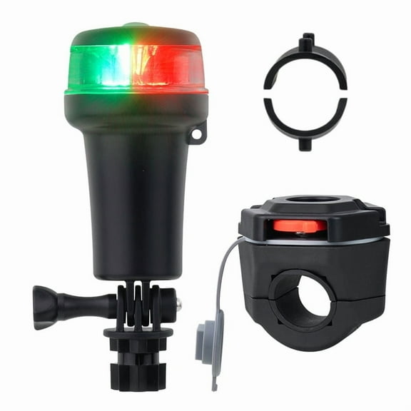 Pactrade Marine Navigation Lights for Boats LED - Red/Green Battery Powered Nav Lights for Boats - Rail Mount, Swivel Base, 3-Mode Operation - 1NM Waterproof