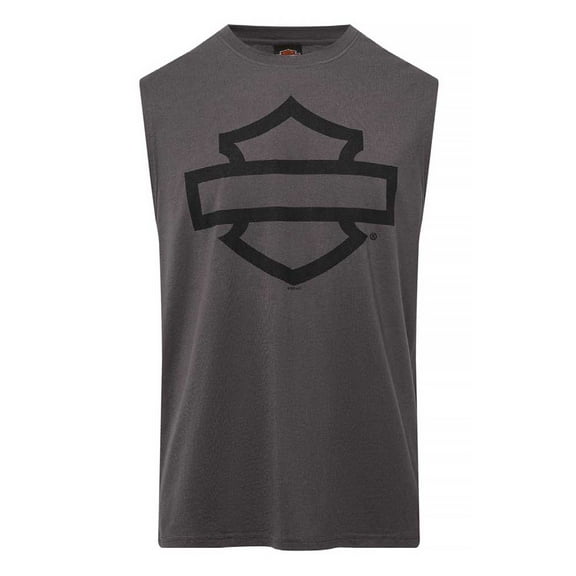 Harley-Davidson Men's Open Bar & Shield Sleeveless Muscle Shirt, Charcoal (XL), Harley Davidson