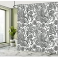 thumbnail image 4 of Ambesonne Paisley Shower Curtain, Ethnic Boho Flowers Leaves, 69"Wx84"L, Grey and Dimgray, 4 of 4