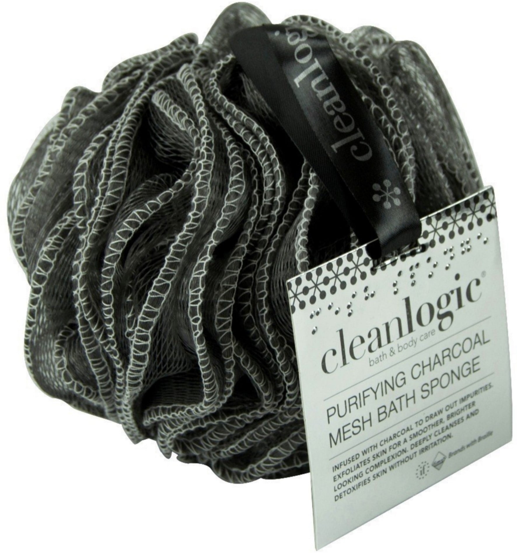 Clean Logic Purifying Charcoal Mesh Bath Sponge 1 ea (Pack of 2
