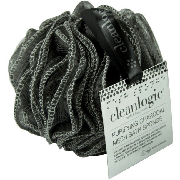 2 Pack Clean Logic Purifying Charcoal Mesh Bath Sponge 1 ea Walmart