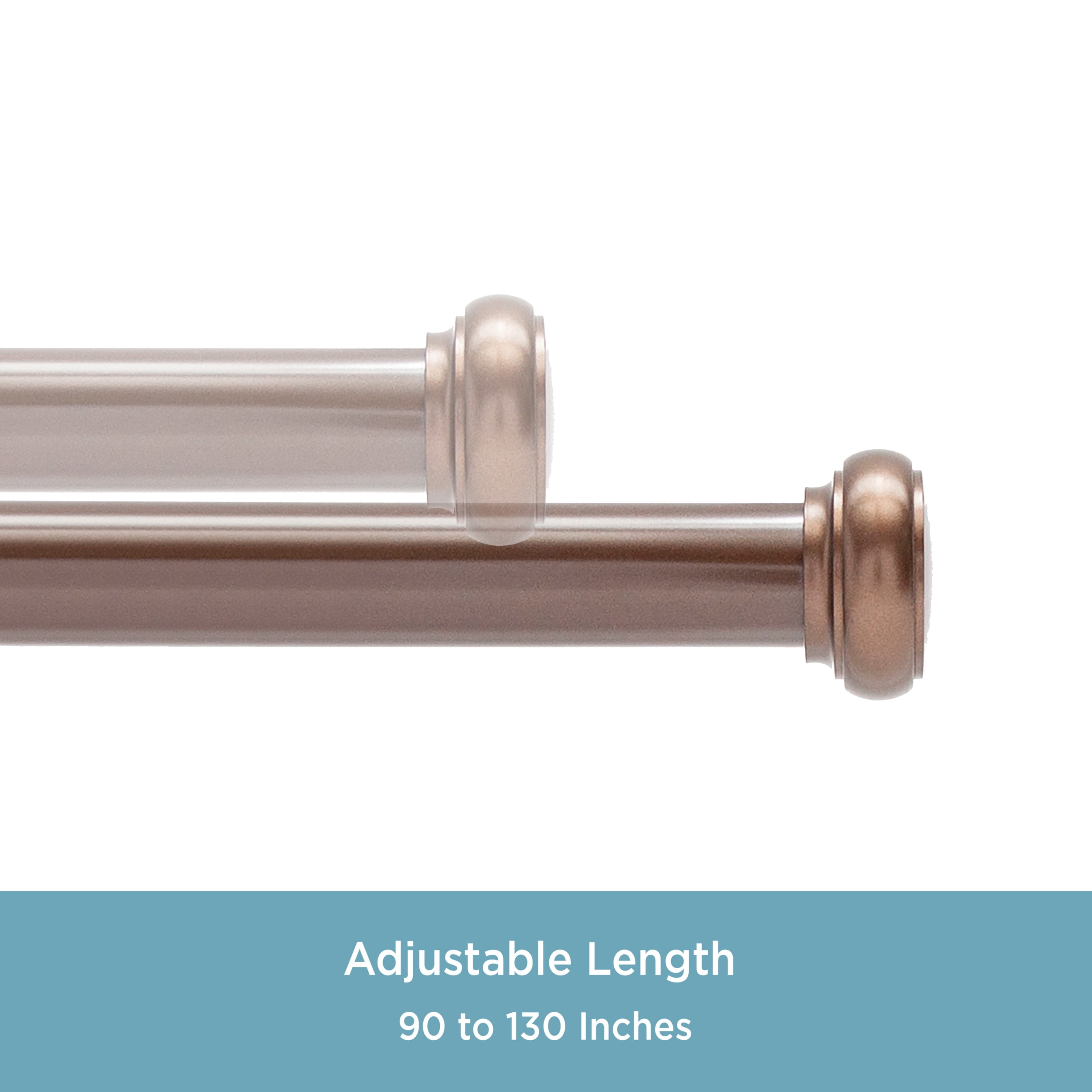 Kenney® Weaver 1" Premium Decorative Window Curtain Rod, 90-130", Chocolate