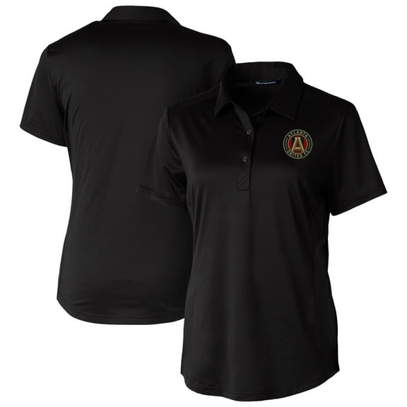Women's-Cutter & Buck  Black Atlanta United FC Prospect Eco Textured Stretch Recycled Polo