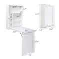 thumbnail image 6 of Modern Compact Wood Wall Mounted Folding Desk Cabinet Convertible Writing Desk For Home Office With Storage, White, 6 of 9