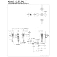 thumbnail image 5 of Kingston Brass KB327KL Knight Three-Handle Bidet Faucet, Brushed Brass, 5 of 5