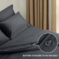 thumbnail image 5 of Subrtex 3-Piece 1600 Thread Count Duvet Cover and Pillowcases Super Soft Microfiber Bed Sheet Set (Full/Queen, Dark Gray), 5 of 10