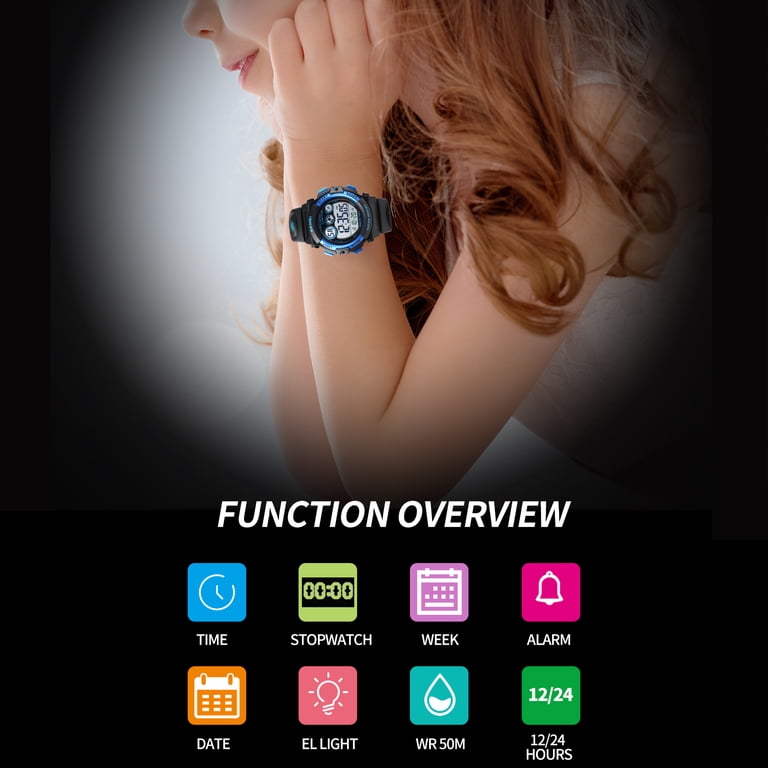SKMEI Digital Sport Watch For Kids, 50M Waterproof LED photo 4