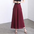 thumbnail image 1 of Womens Side Slit Chiffon Summer Thin Elastic Chinese Style Nine Point Pants, 1 of 10