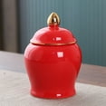 thumbnail image 2 of yotijay Ceramic Food Storage Jar Ginger Jar Kitchen Canisters for Seasoning Spice Coffee Red, 2 of 9