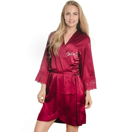 

Womens Chiffon Lace Robe