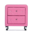 thumbnail image 2 of Silver Orchid  Heston Crystal Tufted Pink Upholstered Nightstand, 2 of 4