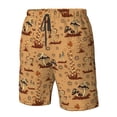 thumbnail image 5 of Kdxio Brown Mushrooms Pattern Mens Casual Shorts - Drawstring Summer Beach Sports Shorts for Men, 5 of 9