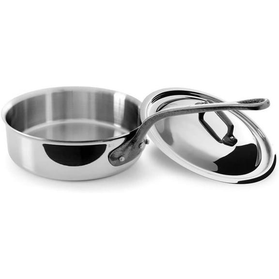 Mauviel M'Cook Ci Stainless Steel Saute Pan With Lid, 11 Inch