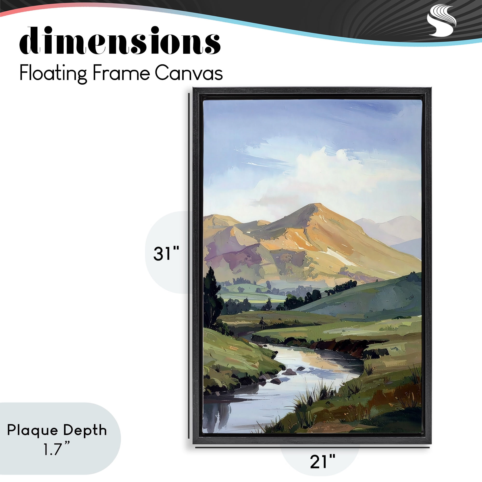 Stupell Industries Across The Valley Black Framed Floater Canvas Wall Art, design by Alonza Saunders