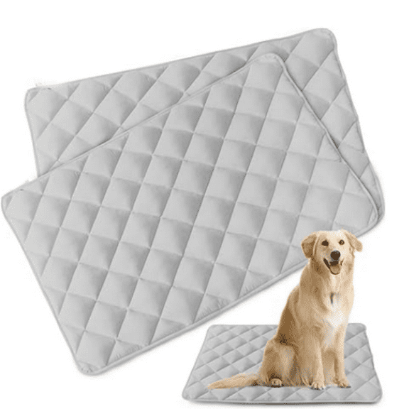 Dog Crate Pad 2 Pack (42" x 28"), Soft Dog Crate Mat with Anti-Slip Bottom, Machine Washable Kennel Pad, Fits 42 Inch, Grey