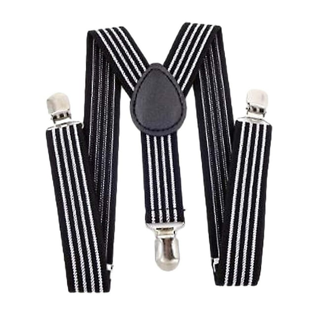 Tirantes para niños, tirantes de esmoquin, tirantes en Y para la espalda, tirantes en Y para la espalda, pantalones Negro