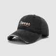 thumbnail image 5 of Krdevn Letter Embroidery Distressed Washed Kids Baseball Cap Adjustable Lightweight Outdoor Sun Hat for Toddler Boys Girls, 5 of 5