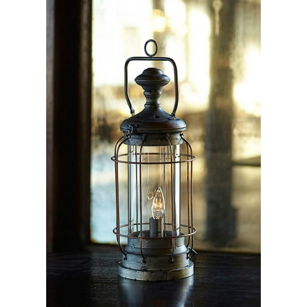 Pack Of 2 Decorative Black Metal Electric Lantern Table Top Lamp With Handle 21 Com Metal Electric Lantern Table Top Lamp, Lantern Table Lamps Electric