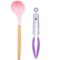 thumbnail image 1 of Juego de 2 piezas de silicona para utensilios de cocina, utensilios de cocina resistentes al calor con mango de madera, utensilio de cocina antiadherente, 1 of 5