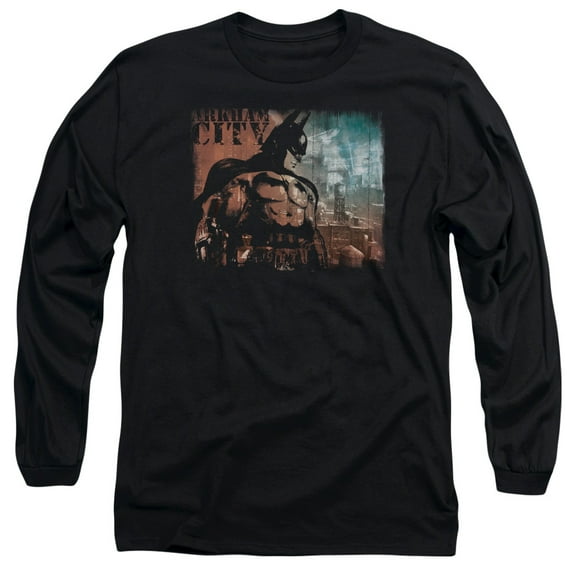 Batman Arkham City City Knockout Long Sleeve Adult 18/1 T-Shirt Black