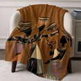 thumbnail image 2 of Flannel Fleece Throw Blanket African Black Woman Ethnic Clothing Lightweight Soft Plush Blankets,Retro Back Cozy Warm Throw Blanket for Couch Sofa Bed Car Office All Season Use 40x60in, 2 of 9
